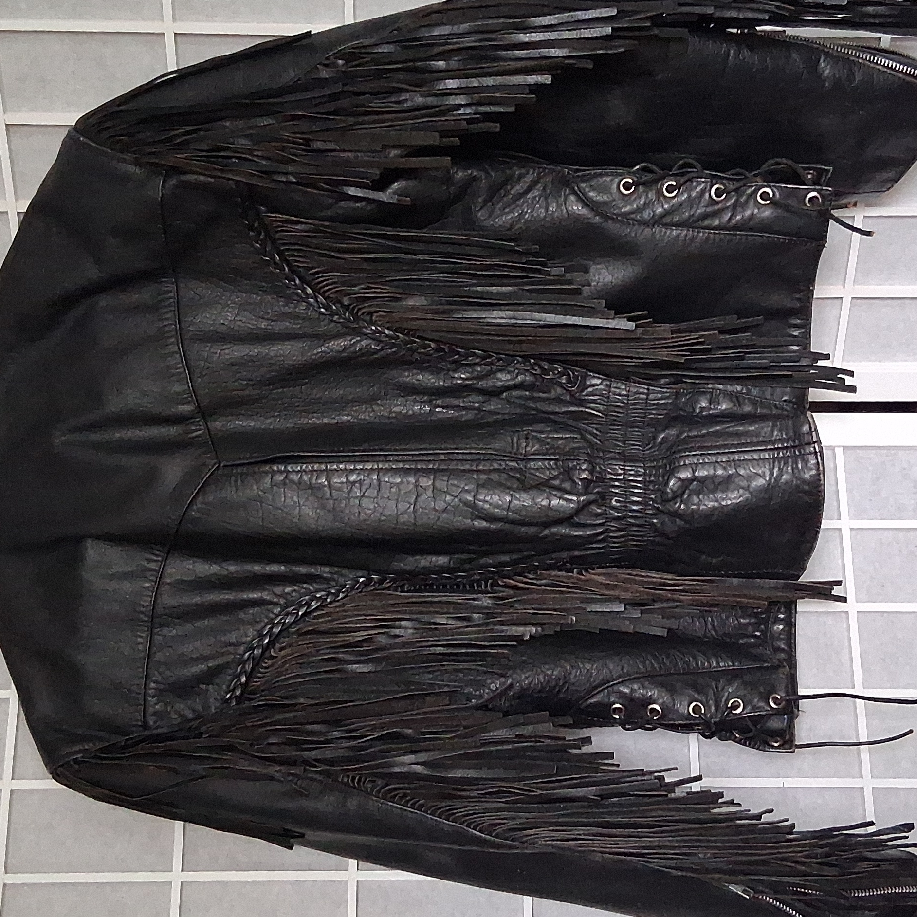 Jamin Leather Motorcycle Jacket With Tassels